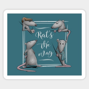 Rat’s The Way Chilling Casual Coffeehouse Rats Pun Sticker